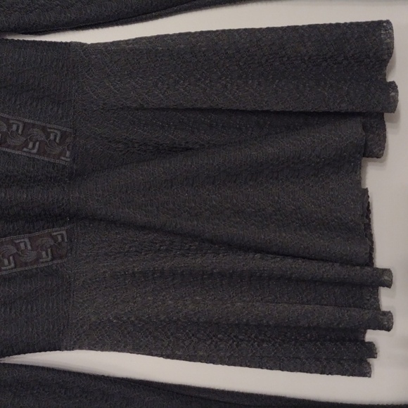 Free People Dark Charcoal Gray Victorian Bohemian Blouse Size XS - Picture 6 of 16